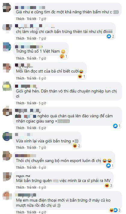 Nhiều người hâm mộ tỏ ra vô cùng thích thú trước sở thích đặc biệt của Bích Phương. Có người còn tranh thủ đùa rằng mình ủng hộ nữ thần tượng trở thành game thủ chuyên nghiệp ở tựa game này.