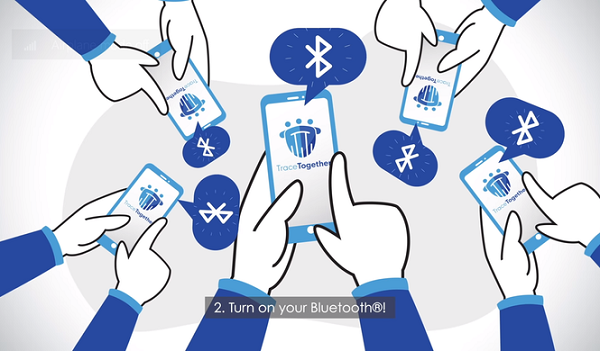Tại Singapore, một ứng dụng có tên TraceTogether đang được sử dụng rộng rãi tại đất nước này, có thể xác định người tiếp xúc trong vòng 2m trong ít nhất 30 phút với bệnh nhân mắc COVID-19 qua công nghệ Bluetooth. Các nhà phát triển cho biết ứng dụng hữu ích khi bệnh nhân không thể nhớ ra đã gặp ai trong thời gian dài.