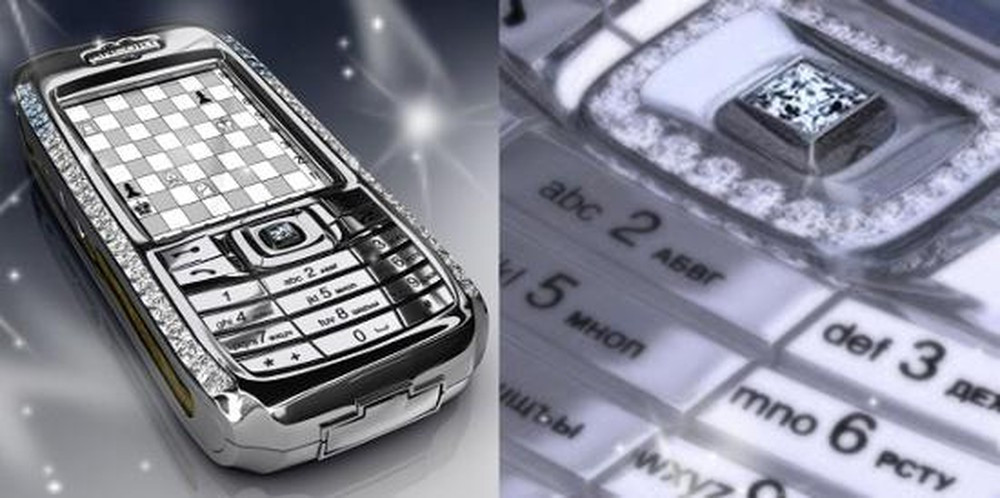 Tự hào về "công nghệ mã hóa mạnh mẽ", Công ty Cổ phần Nga Ancort đã phát triển dòng điện thoại Diamond Crypto Smartphone vào năm 2006, nạm toàn kim cương đá quý.