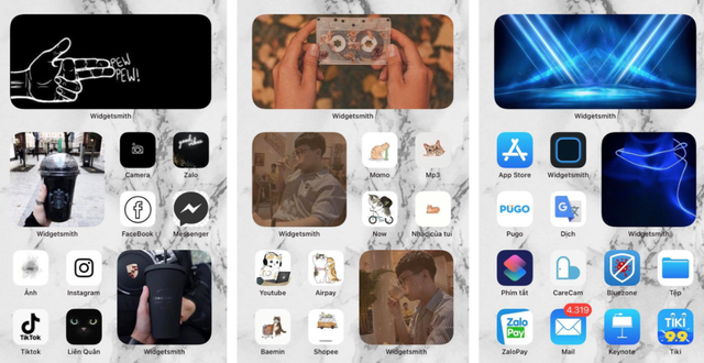 Cụ thể, người dùng iPhone đang cực kỳ thích thú khi Widget cho phép tự sáng tạo, đưa cá tính, màu sắc cá nhân và dấu ấn của bản thân vào màn hình điện thoại.
