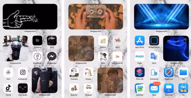 Cụ thể, người dùng iPhone đang cực kỳ thích thú khi Widget cho phép tự sáng tạo, đưa cá tính, màu sắc cá nhân và dấu ấn của bản thân vào màn hình điện thoại.