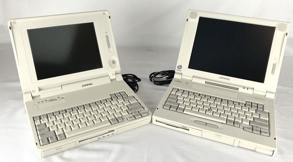 Tuy nhiên nó vẫn bị ''đánh bại'' bởi chiếc LTE của Compaq - mẫu laptop đầu tiên của trên thế giới được trang bị hầu hết các năng lực của một máy tính để bàn trong một hình dáng cuốn tập gọn nhẹ 20x28 cm. Máy chỉ bao gồm một ổ đĩa cứng, một ổ mềm và trọng lượng chỉ 2,8 kg với giá tại thời điểm ra mắt là 2.999 USD.