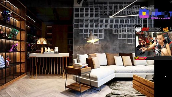 Có thể thấy từng ngóc ngách trong căn phòng này đều được trang trí một cách chuyên nghiệp, thậm chí còn có hẳn một góc riêng cho các talkshow livestream của nam streamer.