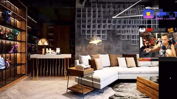 Có thể thấy từng ngóc ngách trong căn phòng này đều được trang trí một cách chuyên nghiệp, thậm chí còn có hẳn một góc riêng cho các talkshow livestream của nam streamer.