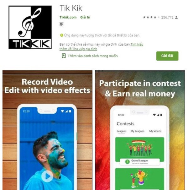 Kể tiếp thêm một ứng dụng của Ấn Độ có phát âm rất giống TikTok đó là Tik Kik. Đây là nền tảng truyền thông xã hội miễn phí để tạo, chia sẻ và khám phá các video âm nhạc ngắn, lôi cuốn nhiều người dùng với cách tạo và chỉnh sửa video bằng nhiều bộ lọc khác nhau.