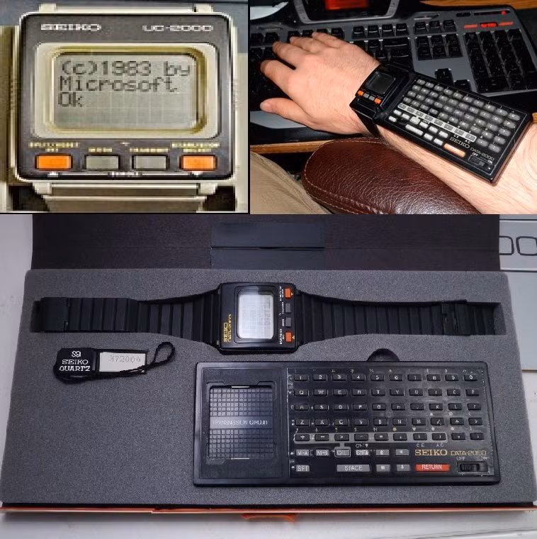 Đây là chiếc đồng hồ thông minh "khổng lồ" của 40 năm trước, được tích hợp thêm bàn phím to như máy tính ngày nay.