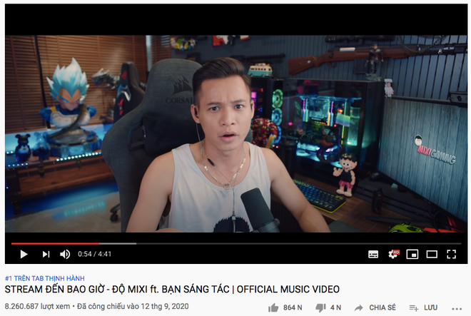 Mới đây, cái tên Độ Mixi càng hot hơn khi nam streamer chính thức ra mắt MV ca nhạc đầu tay mang tên ''Stream đến bao giờ''. Tuy chỉ là món quà nhỏ dành tặng cho các fan của mình nên không quảng bá rầm rộ, thế nhưng với sức hút vốn có, MV của Độ Mixi nhanh chóng leo lên vị trí top 1 trending YouTube.