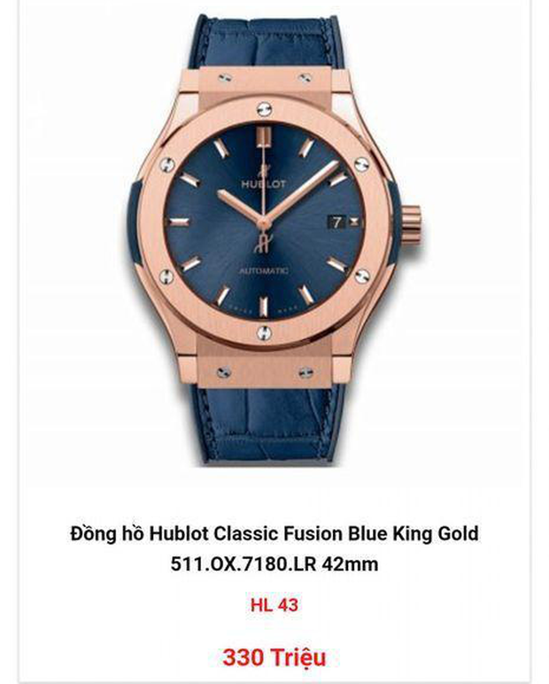 Món đồ mà Độ Mixi được tặng là Hublot Classic Fusion Blue King Gold 511.OX.7180.LR 42mm - chiếc đồng hồ cực nổi tiếng với mức giá về tay tại Việt Nam là hơn 330 triệu đồng.