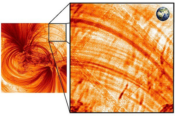 Zoom cận cảnh cấu trúc trong bầu khí quyển của Mặt Trời phát hiện các dải nhiệt trong "vùng tối", được tạo ra từ plasma siêu nóng, lên tới triệu độ C. Đây được xem là phát hiện quan trọng giúp con người có cái nhìn khác về bầu khí quyển nơi này cũng như đưa ra được những dự đoán về hành vi của ngôi sao.