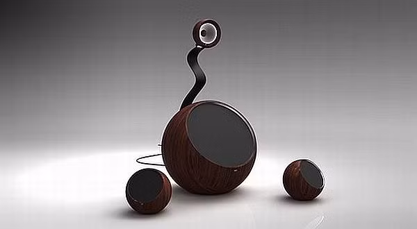 Đây là chiếc loa độc đáo của nhà thiết kế người Đức Andre Diekneite. Đôi loa được thiết kế dưới dạng một bóng đèn nhỏ phía trên như mặt trăng sáng giữa không gian âm nhạc.