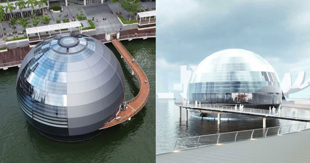 Người phát ngôn Apple xác nhận đây là Apple Store đầu tiên được xây dựng theo kiểu lênh đênh trên mặt nước.