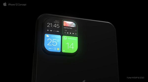 Hay nói cách khác, theo concept của nhà thiết kế này, iPhone 12 sẽ có hai màn hình. Cụm camera sau đồng thời trở thành một màn hình thứ cấp của iPhone và để hiện thực hoá ý tưởng này, Apple cần có công nghệ camera ẩn dưới màn hình từng được nhiều ông lớn công nghệ phát triển ở thời điểm hiện tại.