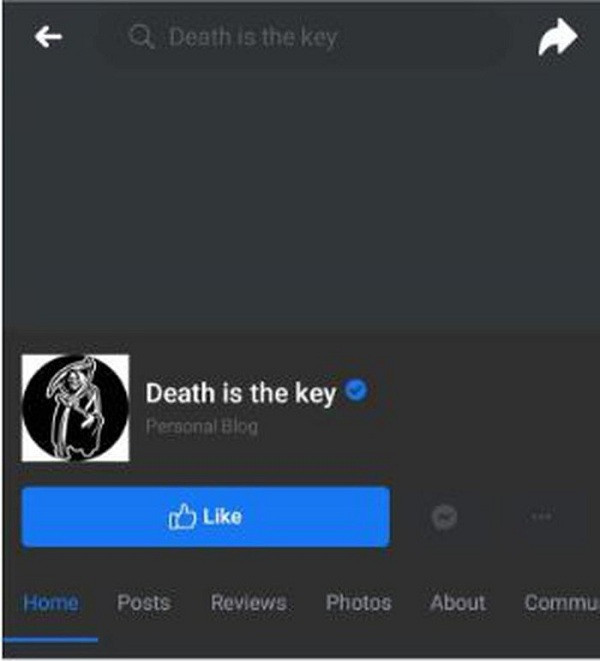 Đáng chú ý, trang này đã được Facebook xác nhận có dấu tích xanh và hiện sở hữu 24.000 người theo dõi. Trong phần mô tả, dàn admin của trang Death is the key đến từ Bắc Kinh, Trung Quốc.