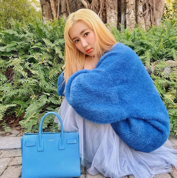 Một trong những chiếc túi xách được "tay chơi hàng hiệu" làng streamer yêu thích là chiếc YSL màu xanh dương trị giá 55 triệu đồng.