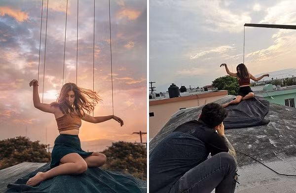 Vài tờ giấy rách, mảnh gương vỡ hay vài sợi dây cũng trở thành đạo cụ.