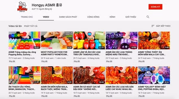 Nhờ đó, Hongyu ASMR lọt top 5 nữ Youtuber mukbang kiếm nhiều tiền nhất xứ Hàn. Cô nàng hiện thu về 445 triệu mỗi tháng (tương đương 8,6 tỷ đồng) từ kênh Youtube 4,5 triệu lượt theo dõi.