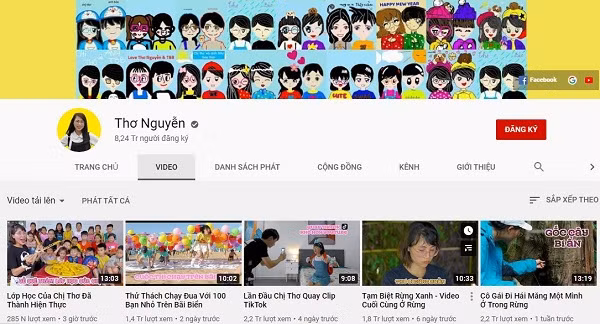 Kênh Thơ Nguyễn đã hoạt động từ tháng 3/2016 với tổng lượt xem lên tới 640 triệu, có thể mang về thu nhập tối đa 328.000 USD/tháng. Hiện tại, đây là một trong những kênh Youtube ''nhăm nhe'' nút Kim Cương khi sở hữu 8,3 triệu người theo dõi.