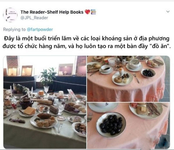 Tưởng chừng là một bàn ăn thịnh soạn nhưng thực chất trên những trên đĩa kia hoàn toàn là sỏi đá.