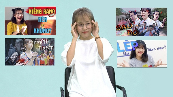 Những sản phẩm trên kênh của Hậu Hoàng có nội dung không quá khác biệt với nhiều kênh khác nhưng cô nàng thu hút lượt theo dõi "khủng" nhờ vào sự hài hước, duyên dáng, đạt lượng view đáng mơ ước.