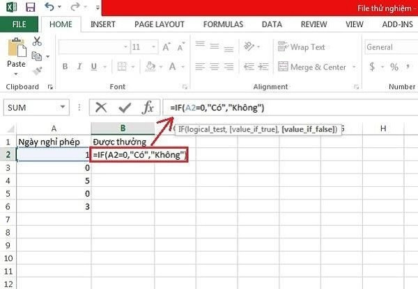 Huong dan su dung ham IF trong Excel