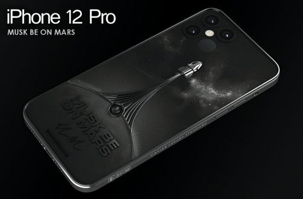Bản độ iPhone 12 ''Musk be on Mars'' có mặt lưng đen nhưng nổi bật với hình ảnh tàu vũ trụ Crew Dragon đang được phóng vào vũ trụ. Bên dưới là tên "Musk be on Mars" và chữ ký tỷ phú Elon Musk được in nổi.