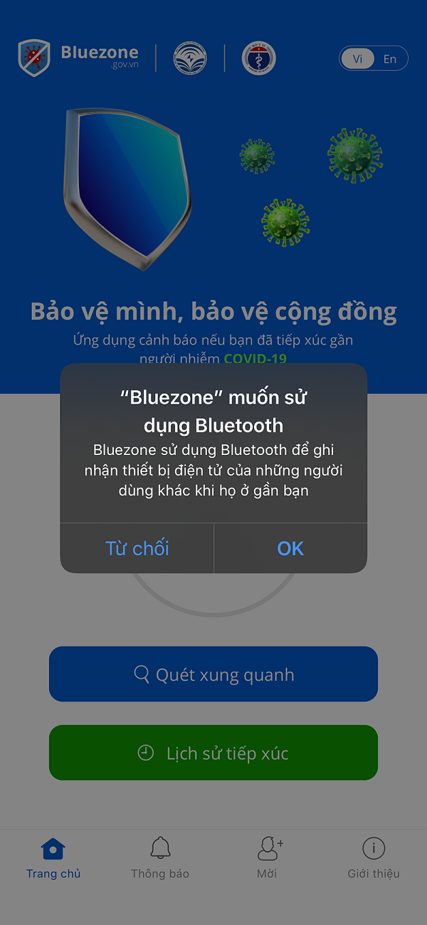 Vậy ứng dụng Bluezone hoạt động thế nào? Hàng ngày, khi mọi người có tiếp xúc, ứng dụng trên điện thoại sẽ tự liên hệ và phát hiện có sự tiếp xúc gần (trong khoảng cách 2m), thiết bị sẽ tự ghi nhận vào nhật ký.