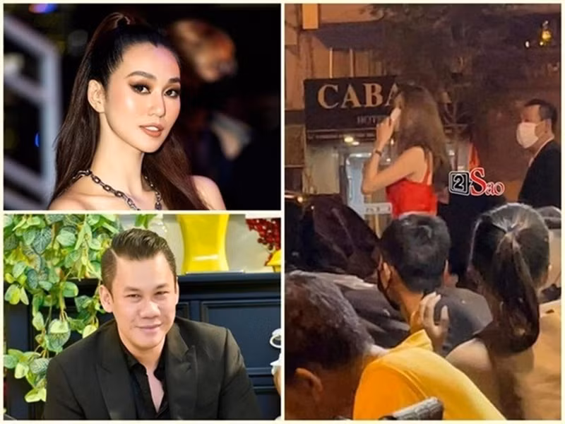Tháng 12/2021, doanh nhân Đức Huy - chồng cũ Lệ Quyên gây chú ý khi xuất hiện bên một cô gái. Trong clip được lan truyền, doanh nhân Đức Huy và cô gái bước ra từ một tụ điểm, có những cử chỉ khá thân thiết. Đáng chú ý, Khánh My bị nhiều người réo tên vì có dáng người rất giống cô gái trong clip. Ảnh: Vietnamnet, FBNV.