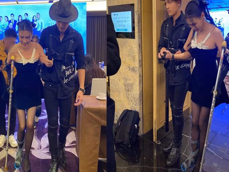 Vũ Tuấn Việt cũng ga lăng với bạn diễn. Ảnh: Người Đưa Tin.