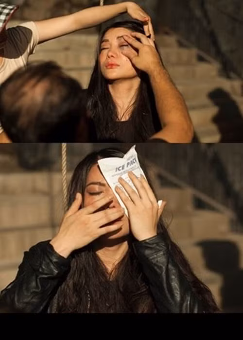 Trương Ngọc Ánh từng sợ hãi sẽ bị hỏng một bên mắt khi bị bạn diễn vô tình đánh trúng vào mắt trong cảnh quay bị xã hội đen tra tấn của phim Truy sát. Ảnh: Dân Việt.