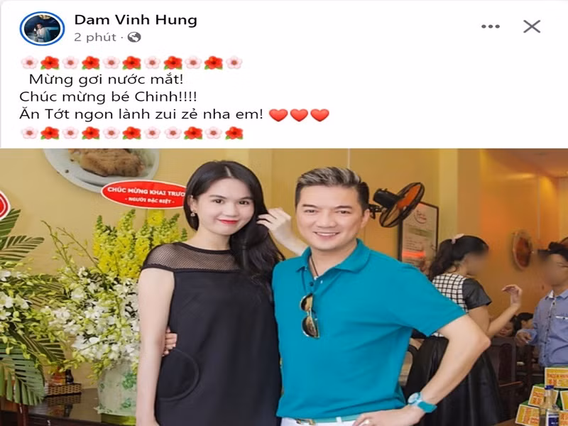 Đàm Vĩnh Hưng bày tỏ trước thông tin Ngọc Trinh được tuyên 1 năm án treo, trả tự do tại tòa: "Mừng rớt nước mắt, chúc mừng bé Trinh. Ăn Tết ngon lành vui vẻ nha em". Ảnh: Người Đưa Tin.