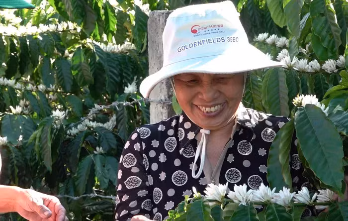 Khi mặt trời ló rạng, những người con của vùng đất đỏ bazan rộng lớn này lại bắt đầu một ngày lên nương làm việc.