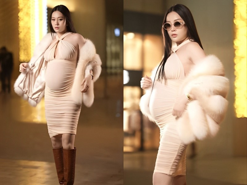 Nhiều khán giả nhận xét dù mang bầu đôi, Phương Oanh vẫn xinh đẹp, quyến rũ. Ảnh: Người Đưa Tin.