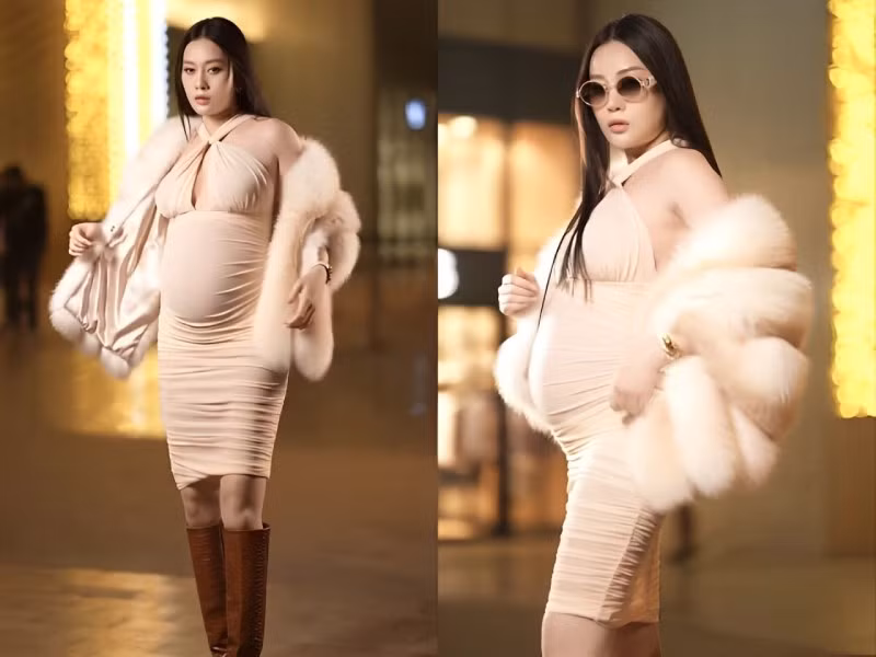 Nhiều khán giả nhận xét dù mang bầu đôi, Phương Oanh vẫn xinh đẹp, quyến rũ. Ảnh: Người Đưa Tin.