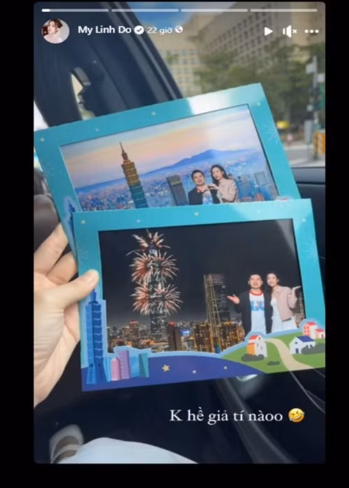 Vợ chồng Đỗ Mỹ Linh đang du lịch Đài Loan.