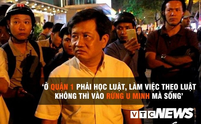 Ông Đoàn Ngọc Hải - Phó chủ tịch UBND quận 1, TP HCM) nói với một tài xế lái xe vi phạm trên đường Võ Văn Kiệt (quận 1) vào ngày 21/9/2017.: "Ở quận 1 phải học luật, làm việc theo luật, không thì vào rừng U Minh mà sống".