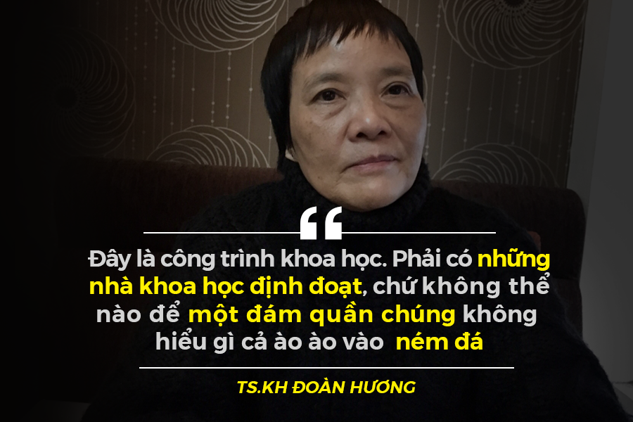 "Khi một ý tưởng mới ra đời, trước hết phải suy ngẫm, nhìn nhận nó bằng con mắt khoa học, đây là một công trình khoa học cho nên phải có ý kiến của các nhà khoa học chứ không phải là đám quần chúng không hiểu gì cứ ào ào vào ném đá" - TSKH Đoàn Hương trả lời trên VTV về vấn đề cải cách chữ của PGS Bùi Hiền sáng ngày 28/11/2017.