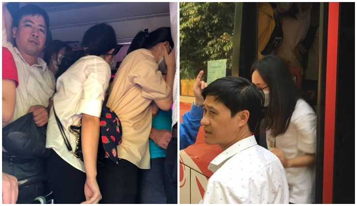 Ha Noi: TTGT “tram” xe khach 29 cho nhung nhoi nhet hon 70 nguoi