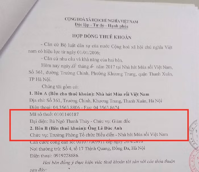 Nha hat mua roi Viet Nam bi “xe thit”: Giam doc, truong phong co quan he gi?
