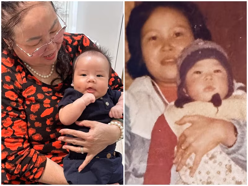 Lê Hiếu chia sẻ ảnh ngày nhỏ của bản thân và con trai. Nhiều người nhận xét, bé Neil giống bố ngày nhỏ như tạc.