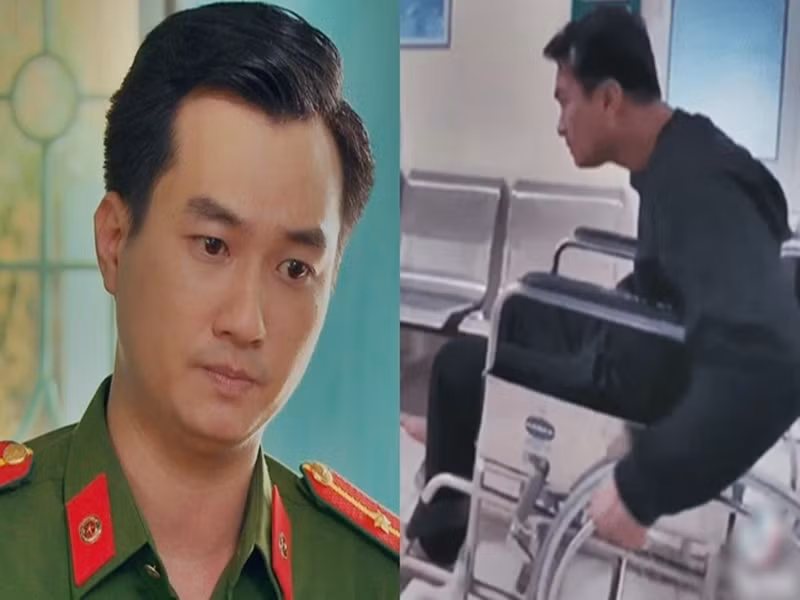 Không chỉ Doãn Quốc Đam dính chấn thương khi quay phim, nhiều sao Việt cũng rơi vào trường hợp tương tự. Nam diễn viên Anh Tuấn từng bị rạn xương khi thực hiện cảnh quay trong vai anh công an xã ở "Phố trong làng”. Ảnh: Dân Việt