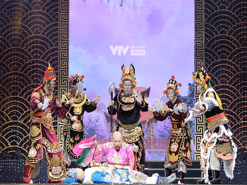 Một cảnh diễn của các Thiên Lôi. Ảnh: VTV