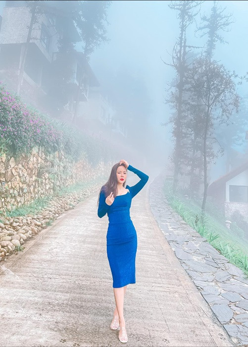 Trước khi mang bầu lần 2, Diễm Hương sở hữu vóc dáng thon gọn.