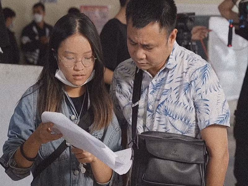 Thục Anh mời được nghệ sĩ Tự Long đóng một phim ngắn. Ảnh: FBNV