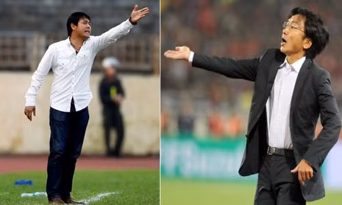 Dua HLV Huu Thang va Miura len ban can