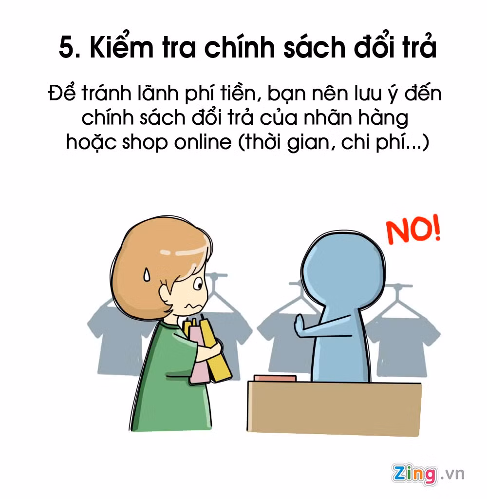 Trước khi nhấn nút mua hàng, bạn cũng cần nắm rõ chính sách đổi trả như thời gian, chi phí...
