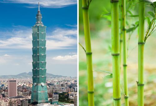 Hình dáng của tòa tháp 101 tại Đài Bắc như một thân cây tre với 8 khúc. Mẫu thiết kế kiến trúc hấp dẫn lấy cảm hứng từ thiên nhiên này biểu trưng cho sự tăng trưởng tốt, và mỗi khúc lại gồm 8 tầng.
