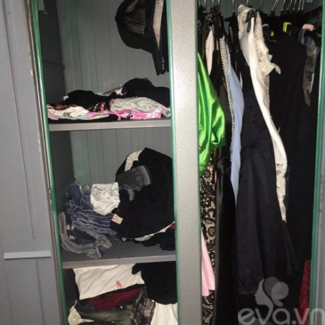 Tủ quần áo được hot girl Linh Miu sắp xếp khá gọn gàng.
