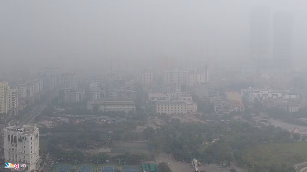 Khu vực phường Dịch Vọng (quận Cầu Giấy) lúc 7h45 sáng 13/12.