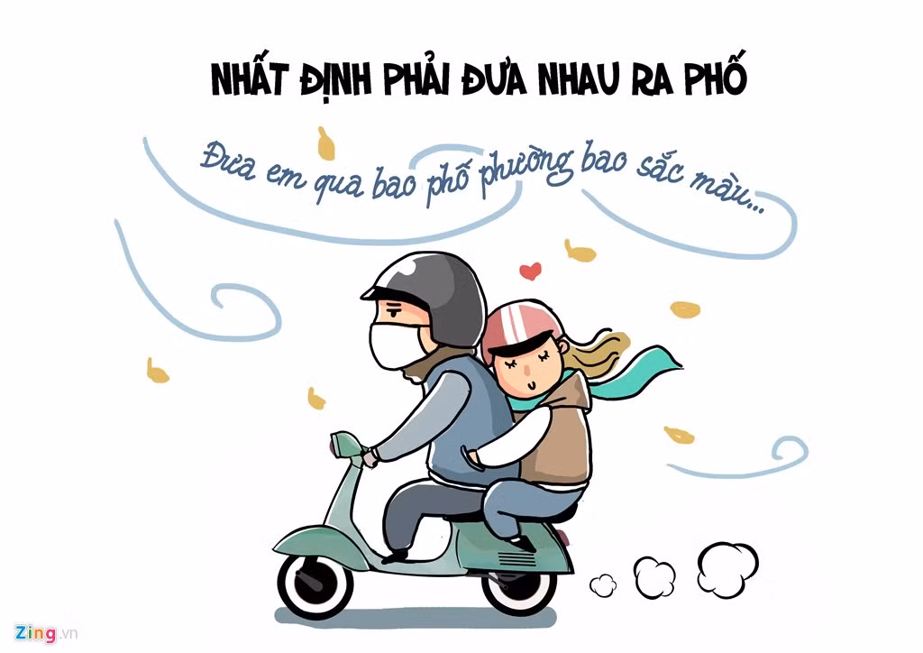 Lạ là dù kêu lạnh, các bạn trẻ vẫn nhất quyết bắt người ấy đèo ra phố đón gió mùa.