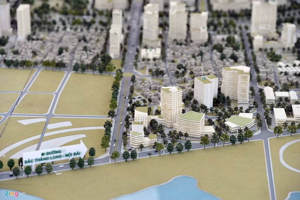 Một bên trục đường Bắc Thăng Long - Nội Bài sẽ sầm uất hơn thay cho các cánh đồng rộng bạt ngàn hiện nay.